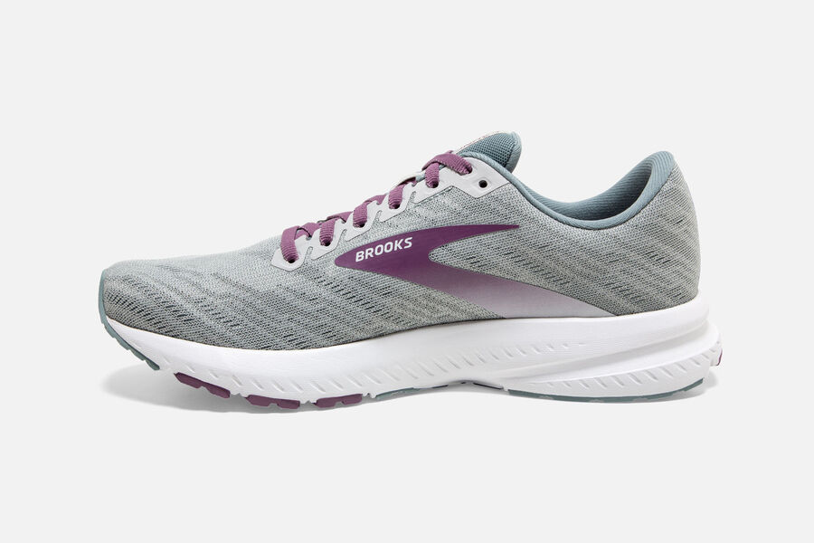 Brooks Running Shoes Womens Grey/Purple - Launch 7 Road - 7295-FDOBG